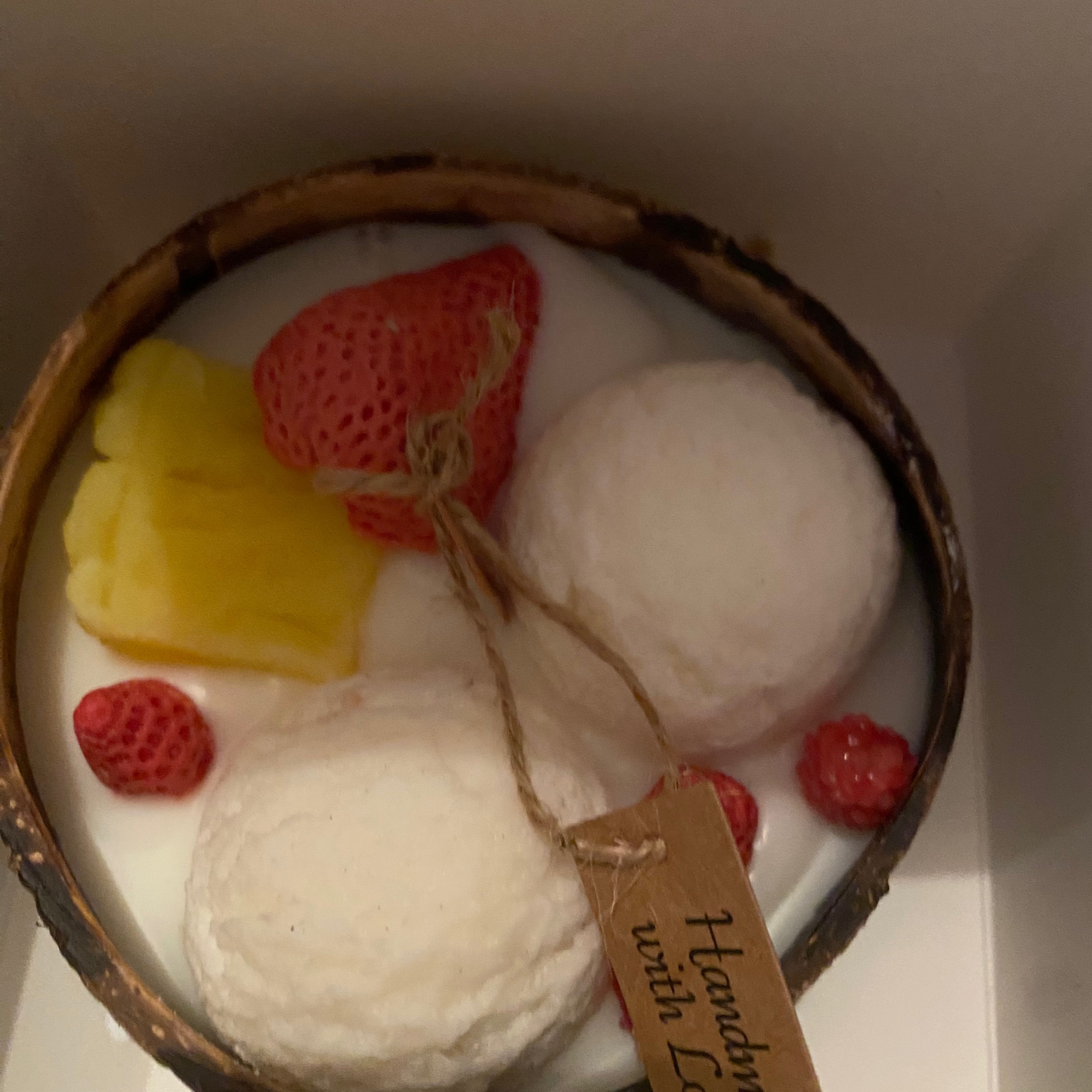 Coconut Scented Ice Cream Bowl Soy Candle