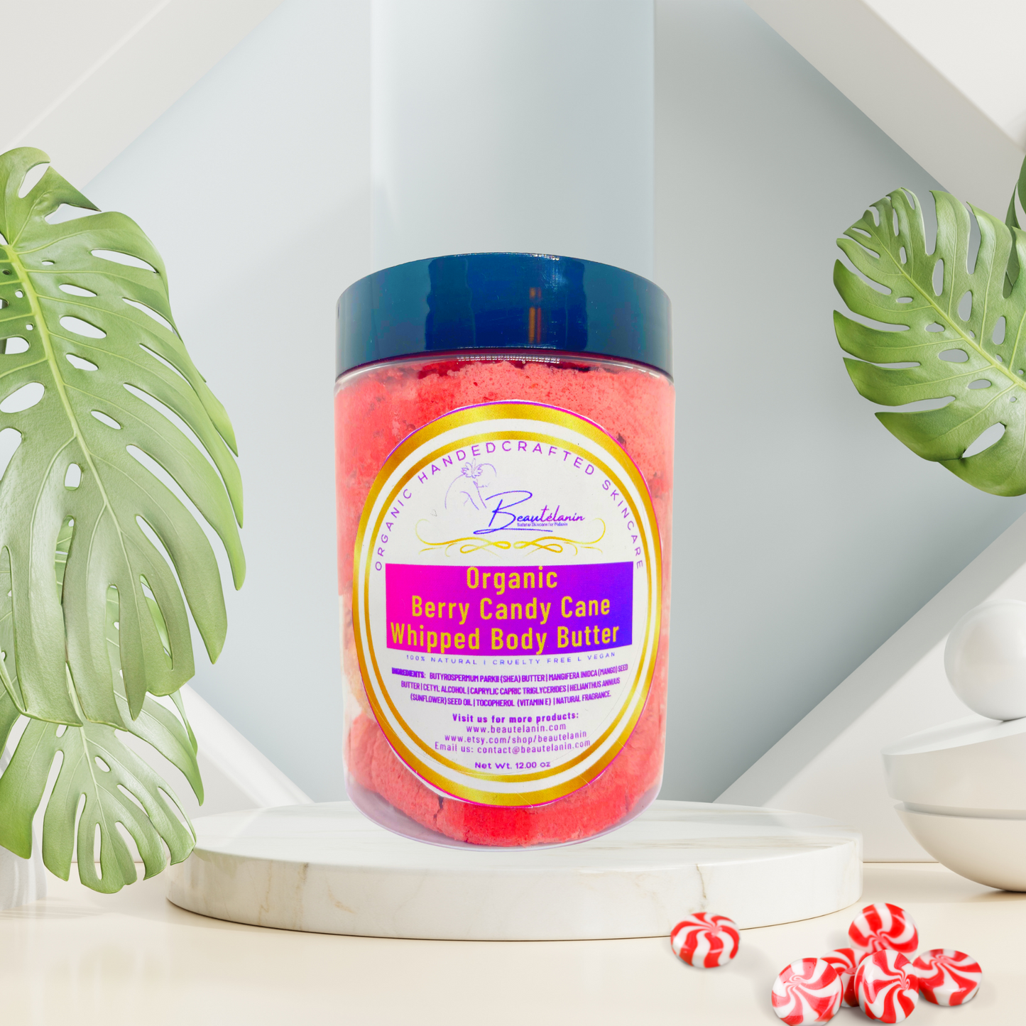 Organic Candy Cane Whipped Body Butter