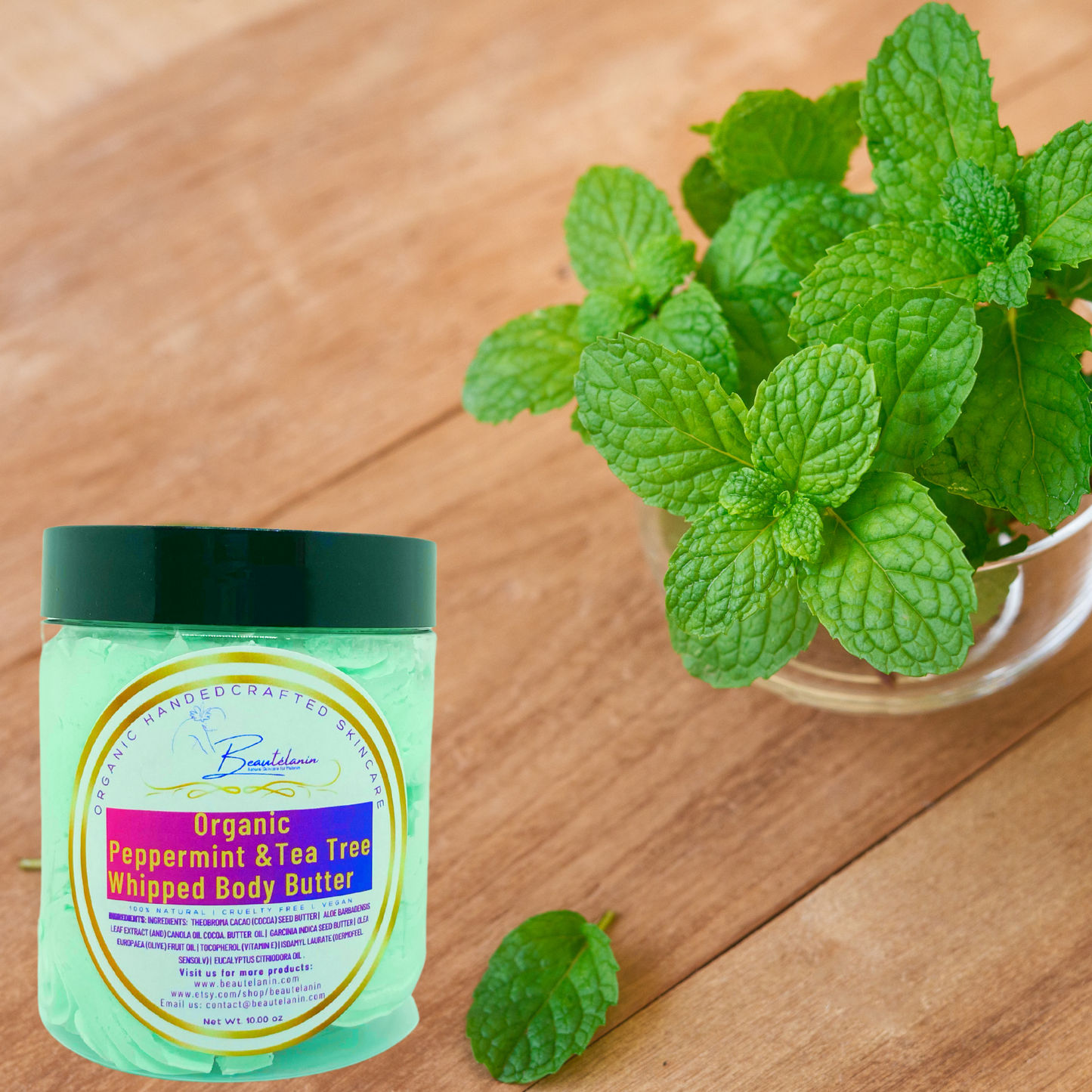 Organic Peppermint & Tea Tree Whipped Body Butter